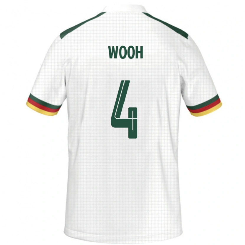 Danxen Donna Maglia Camerun Christopher Wooh #4 Bianco Kit Gara Away 24-26 Maglietta