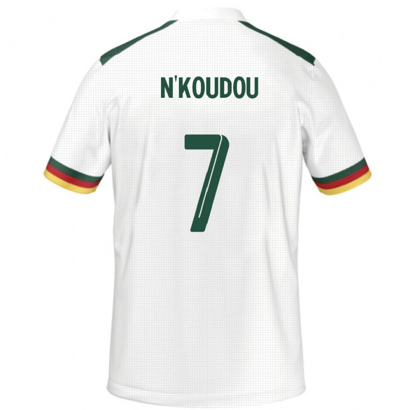 Danxen Donna Maglia Camerun Georges-Kevin N'koudou #7 Bianco Kit Gara Away 24-26 Maglietta