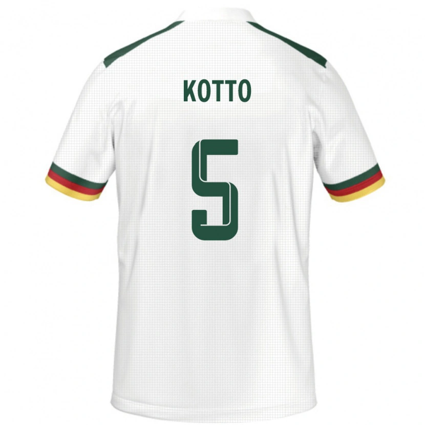 Danxen Donna Maglia Camerun Samuel Kotto #5 Bianco Kit Gara Away 24-26 Maglietta