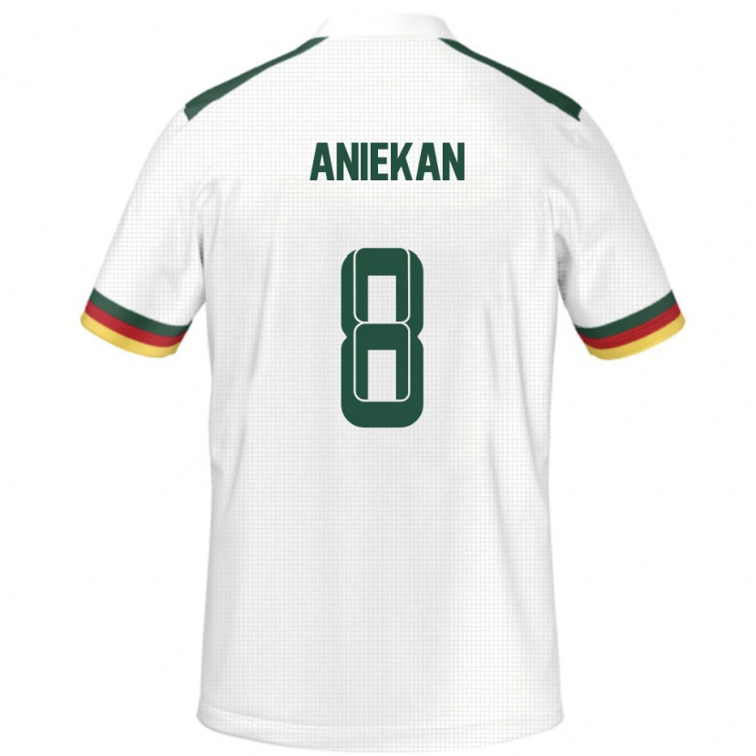 Danxen Donna Maglia Camerun Stephan Aniekan #8 Bianco Kit Gara Away 24-26 Maglietta