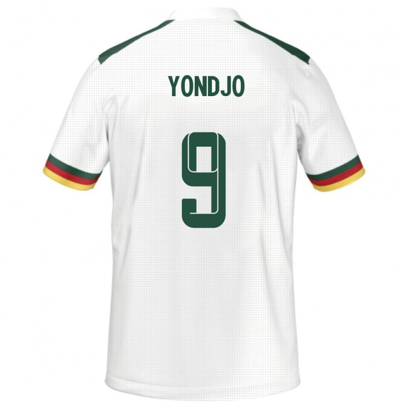 Danxen Donna Maglia Camerun Angel Yondjo #9 Bianco Kit Gara Away 24-26 Maglietta