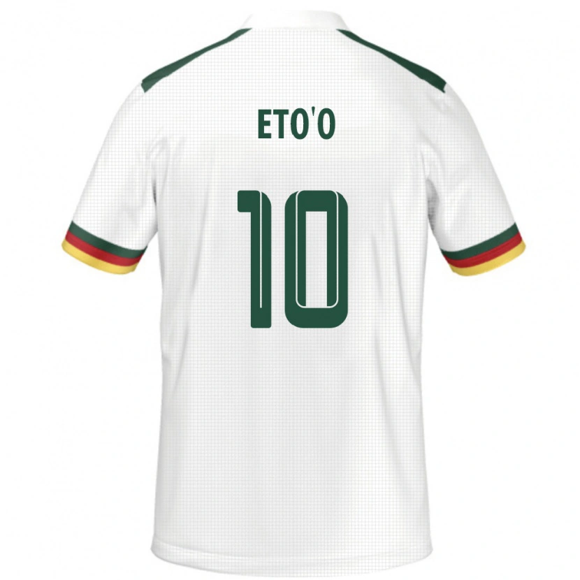 Danxen Donna Maglia Camerun Etienne Eto'o #10 Bianco Kit Gara Away 24-26 Maglietta