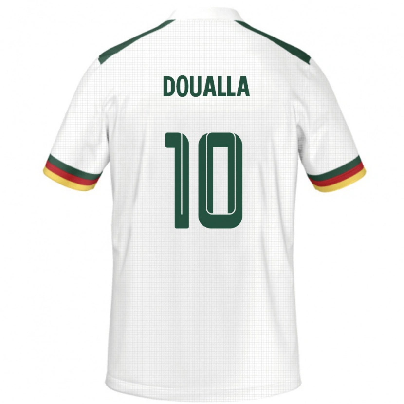 Danxen Donna Maglia Camerun Nathan Doualla #10 Bianco Kit Gara Away 24-26 Maglietta