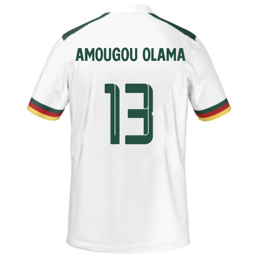 Danxen Donna Maglia Camerun Maurel Amougou Olama #13 Bianco Kit Gara Away 24-26 Maglietta