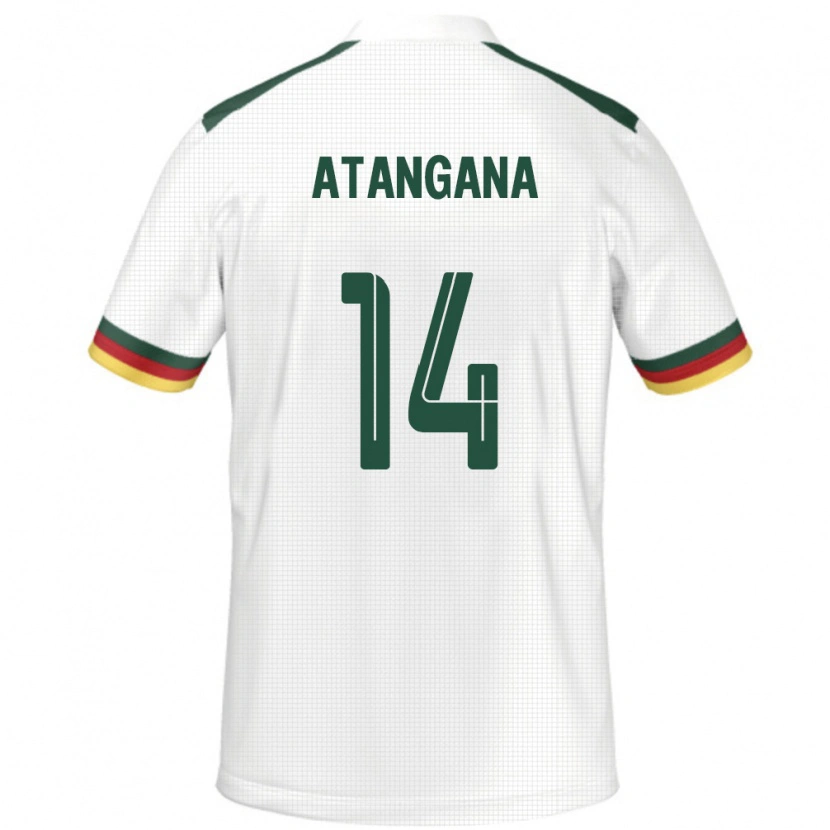 Danxen Donna Maglia Camerun Joseph Atangana #14 Bianco Kit Gara Away 24-26 Maglietta