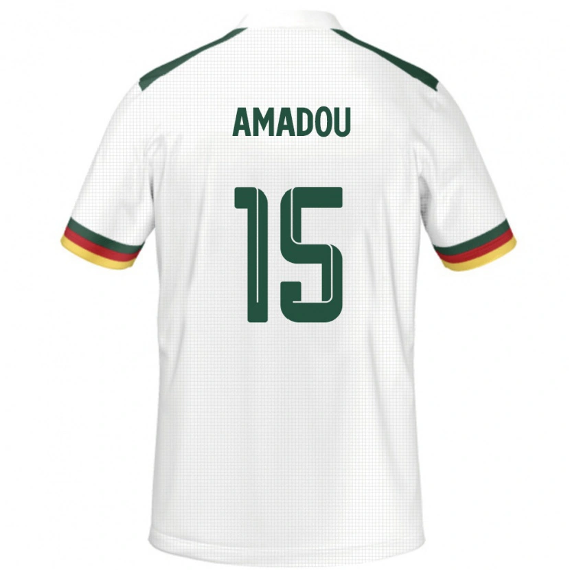 Danxen Donna Maglia Camerun Daouda Amadou #15 Bianco Kit Gara Away 24-26 Maglietta