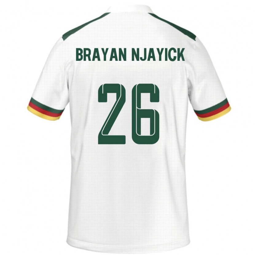 Danxen Donna Maglia Camerun Fils Brayan Njayick #26 Bianco Kit Gara Away 24-26 Maglietta
