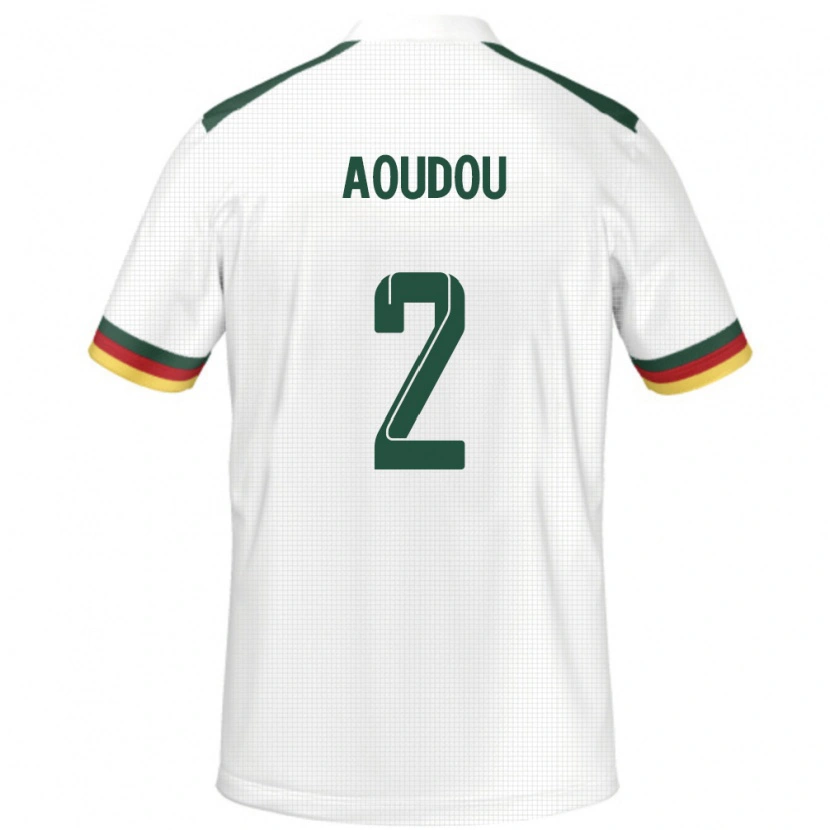 Danxen Donna Maglia Camerun Moussa Aoudou #2 Bianco Kit Gara Away 24-26 Maglietta