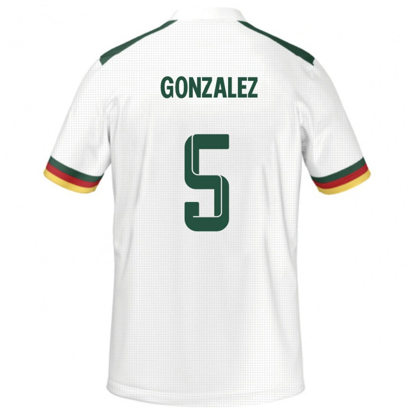 Danxen Donna Maglia Camerun Oumar Gonzalez #5 Bianco Kit Gara Away 24-26 Maglietta