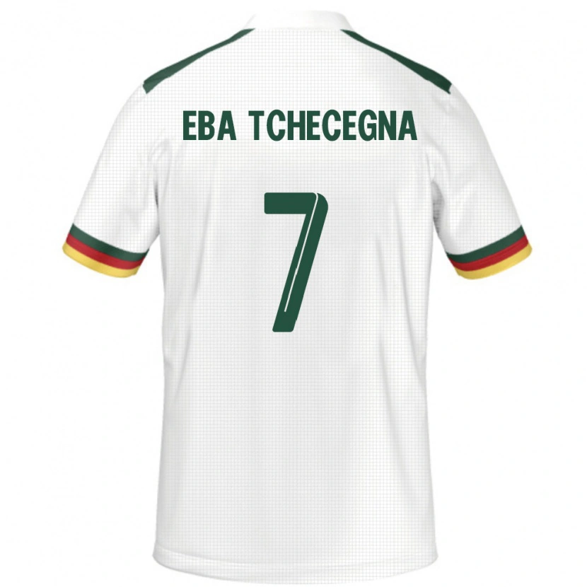 Danxen Donna Maglia Camerun Arnold Eba Tchecegna #7 Bianco Kit Gara Away 24-26 Maglietta