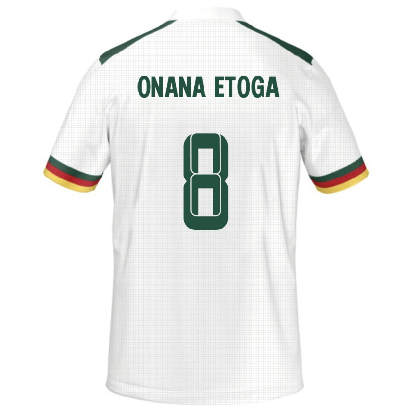 Danxen Donna Maglia Camerun Loic Onana Etoga #8 Bianco Kit Gara Away 24-26 Maglietta