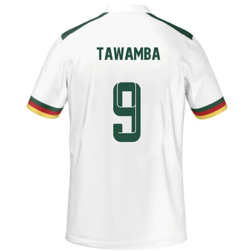 Danxen Donna Maglia Camerun Leandre Tawamba #9 Bianco Kit Gara Away 24-26 Maglietta