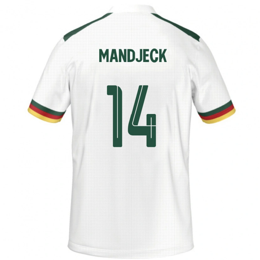 Danxen Donna Maglia Camerun Georges Mandjeck #14 Bianco Kit Gara Away 24-26 Maglietta