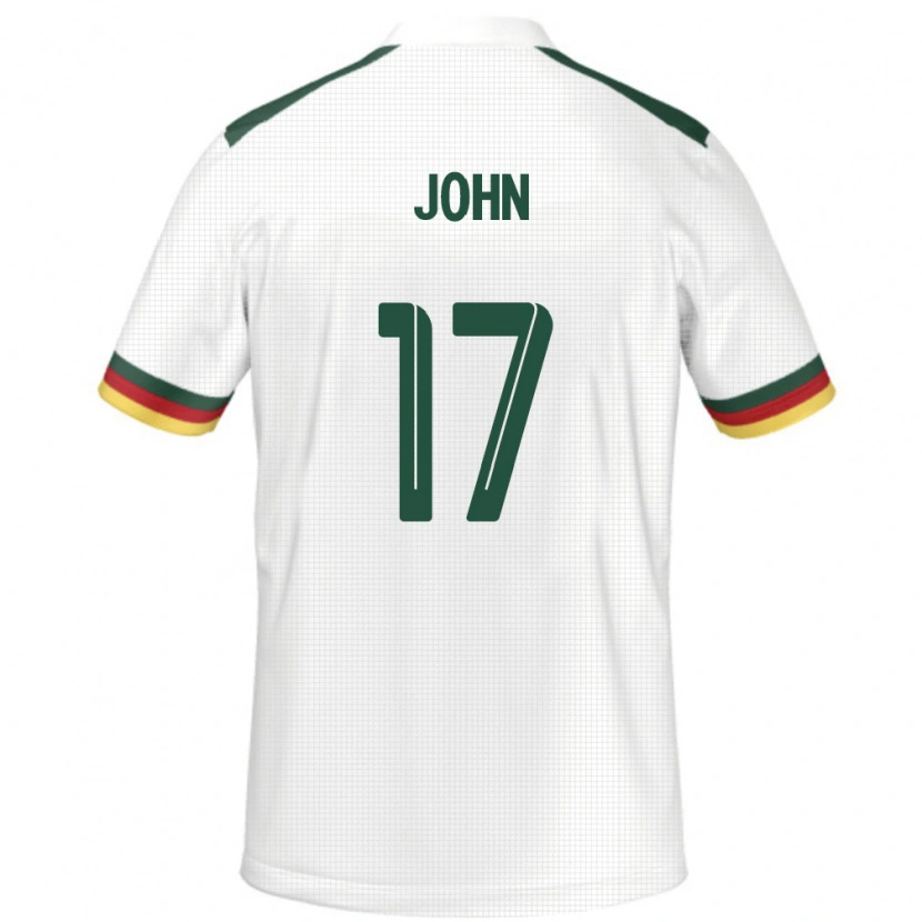 Danxen Donna Maglia Camerun Nchindo John #17 Bianco Kit Gara Away 24-26 Maglietta