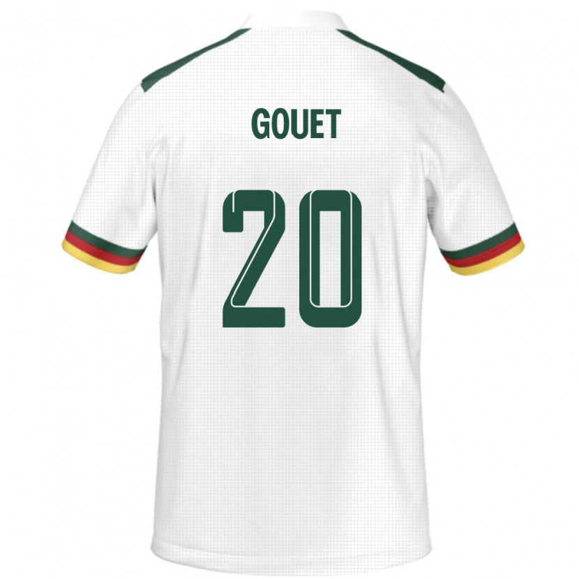 Danxen Donna Maglia Camerun Samuel Oum Gouet #20 Bianco Kit Gara Away 24-26 Maglietta