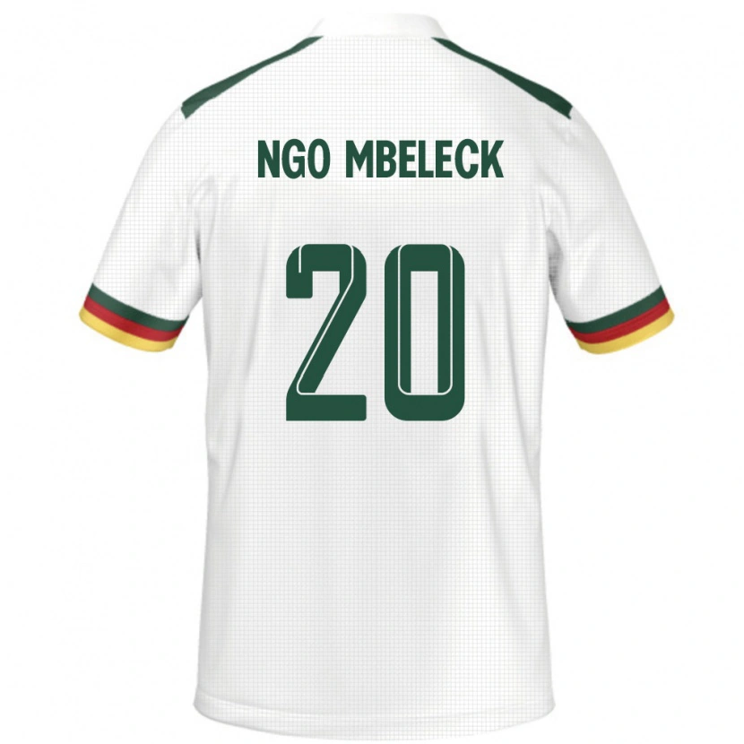 Danxen Donna Maglia Camerun Genevieve Ngo Mbeleck #20 Bianco Kit Gara Away 24-26 Maglietta