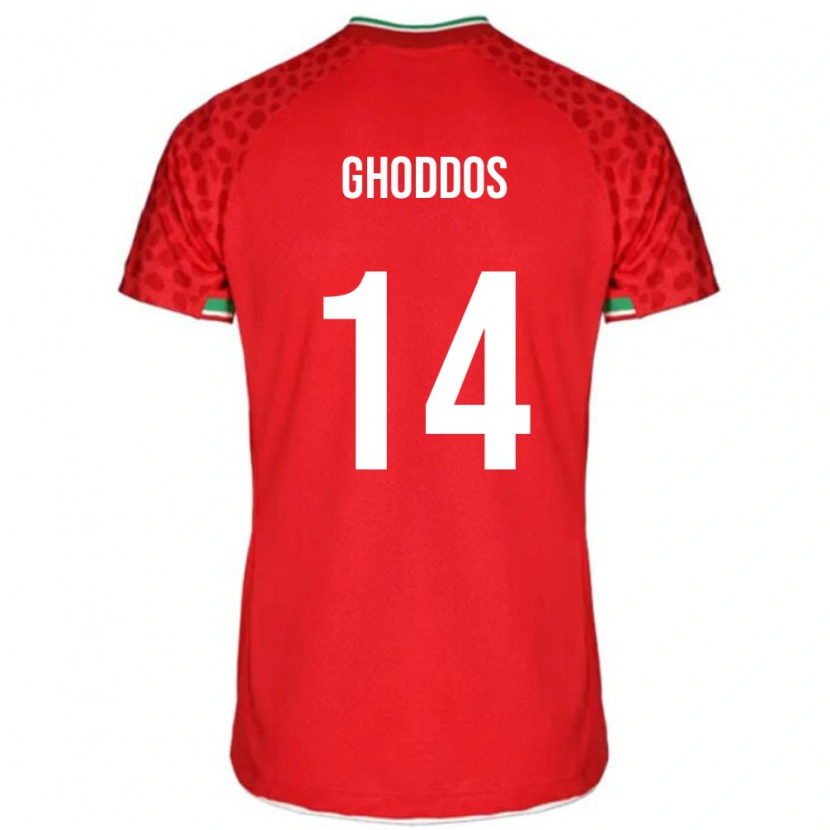 Danxen Donna Maglia Iran Saman Ghoddos #14 Rosso Kit Gara Away 24-26 Maglietta