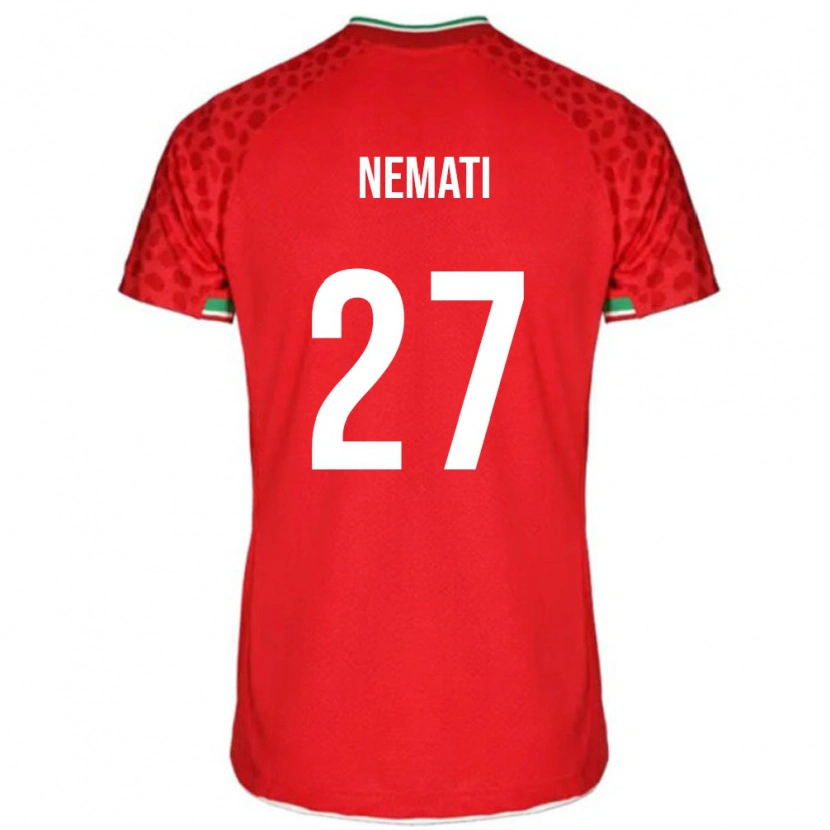 Danxen Donna Maglia Iran Ali Nemati #27 Rosso Kit Gara Away 24-26 Maglietta