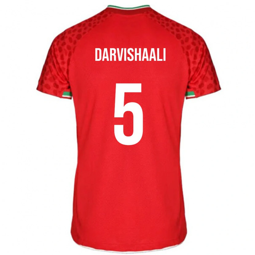 Danxen Donna Maglia Iran Erfan Darvishaali #5 Rosso Kit Gara Away 24-26 Maglietta