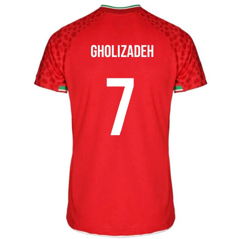 Danxen Donna Maglia Iran Esmaeil Gholizadeh #7 Rosso Kit Gara Away 24-26 Maglietta
