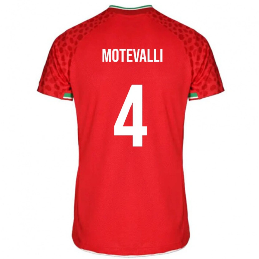 Danxen Donna Maglia Iran Melika Motevalli #4 Rosso Kit Gara Away 24-26 Maglietta
