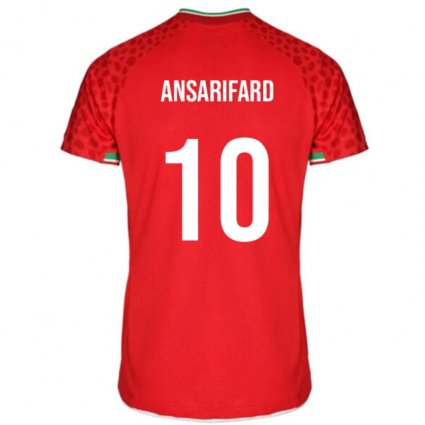 Danxen Donna Maglia Iran Karim Ansarifard #10 Rosso Kit Gara Away 24-26 Maglietta