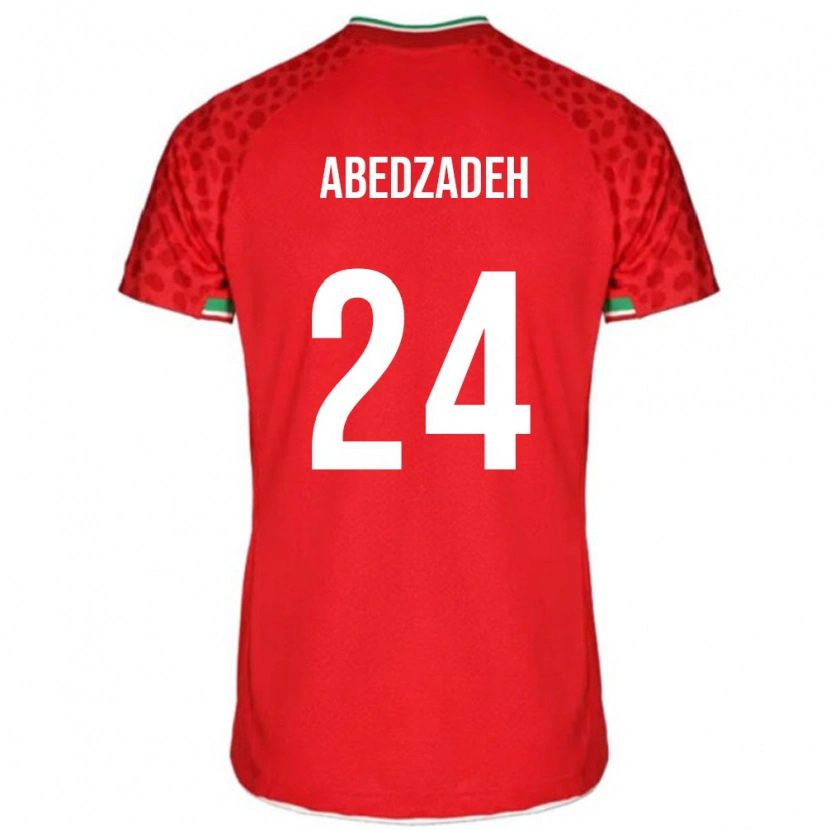 Danxen Donna Maglia Iran Amir Abedzadeh #24 Rosso Kit Gara Away 24-26 Maglietta
