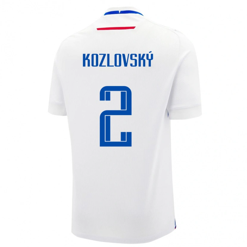 Danxen Donna Maglia Slovacchia Samuel Kozlovský #2 Bianco Kit Gara Away 24-26 Maglietta