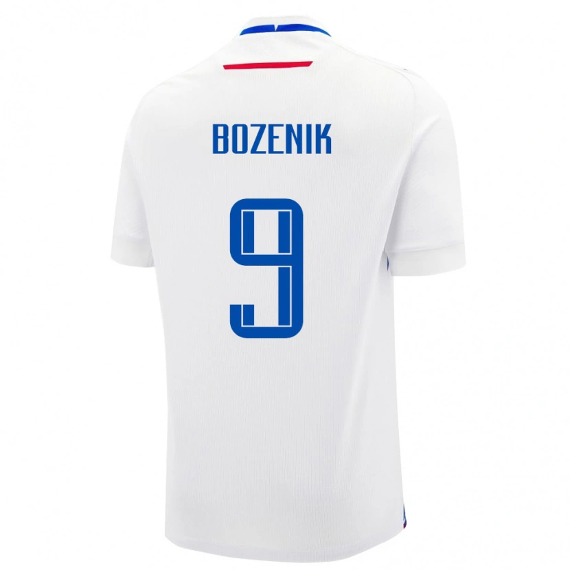 Danxen Donna Maglia Slovacchia Robert Bozenik #9 Bianco Kit Gara Away 24-26 Maglietta