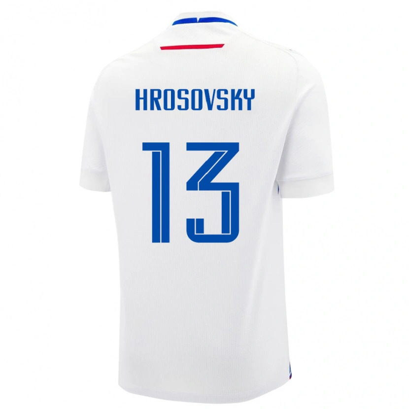 Danxen Donna Maglia Slovacchia Patrik Hrosovsky #13 Bianco Kit Gara Away 24-26 Maglietta
