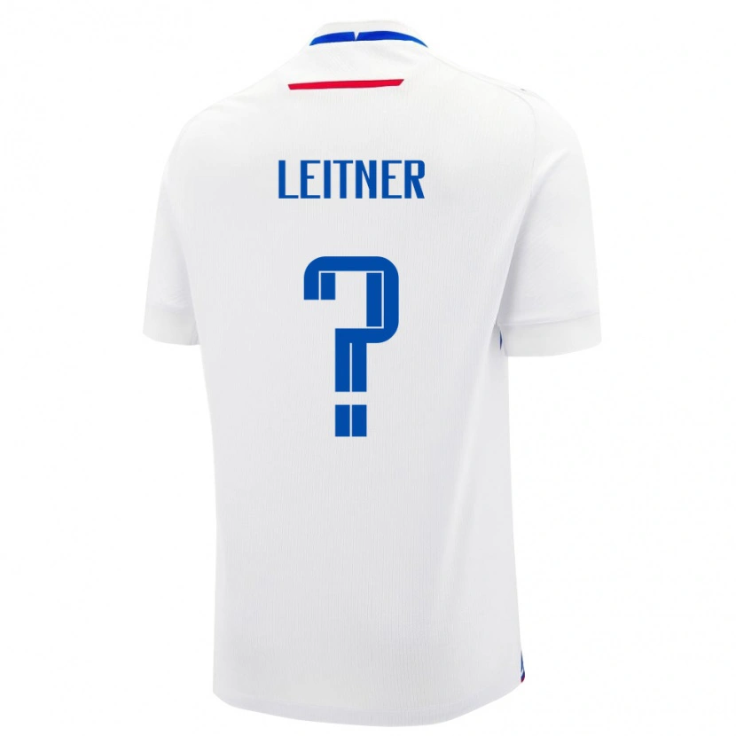 Danxen Donna Maglia Slovacchia Patrik Leitner #0 Bianco Kit Gara Away 24-26 Maglietta