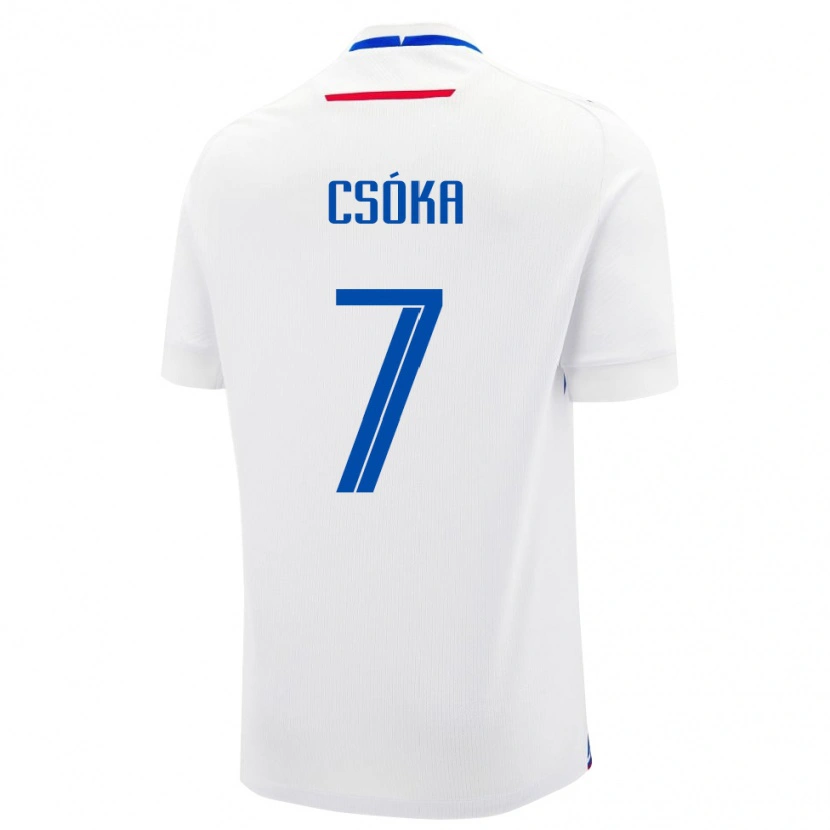 Danxen Donna Maglia Slovacchia Bálint Csóka #7 Bianco Kit Gara Away 24-26 Maglietta
