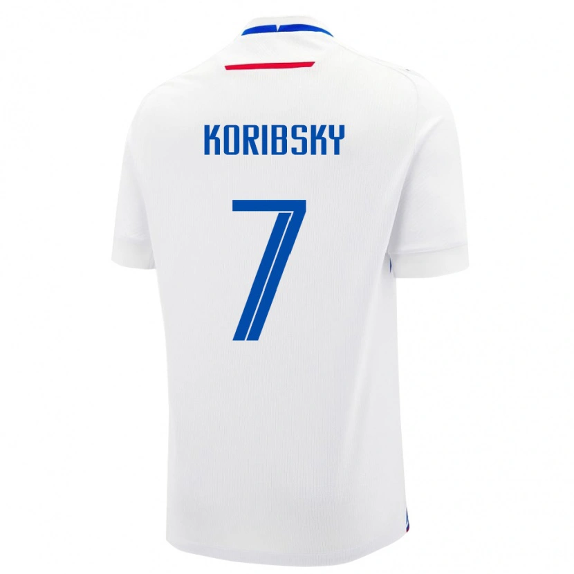 Danxen Donna Maglia Slovacchia Simon Koribsky #7 Bianco Kit Gara Away 24-26 Maglietta