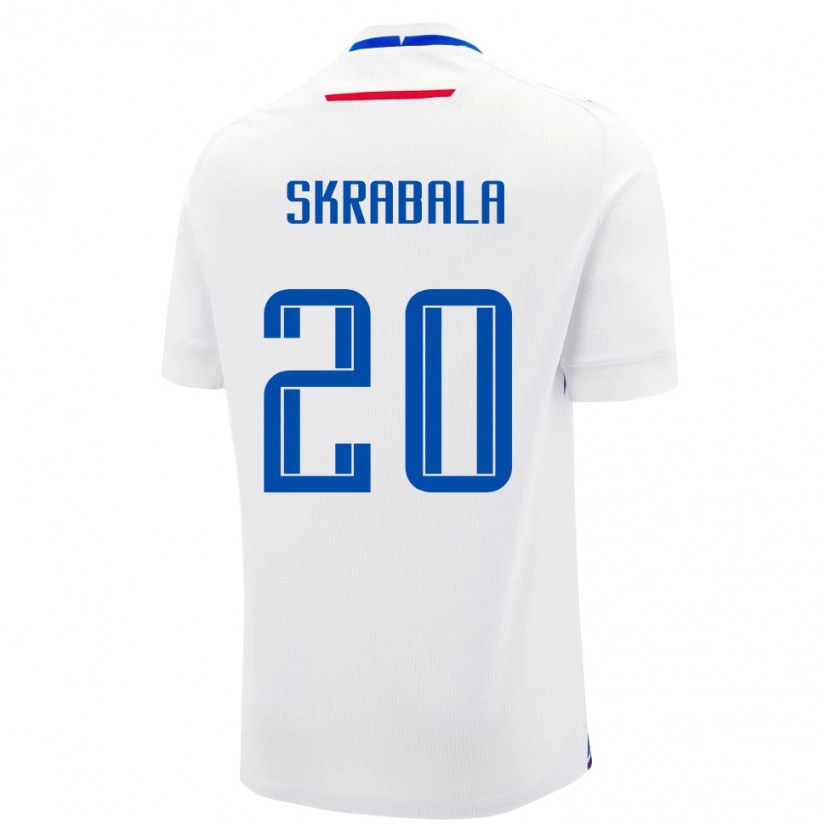 Danxen Donna Maglia Slovacchia Marko Skrabala #20 Bianco Kit Gara Away 24-26 Maglietta