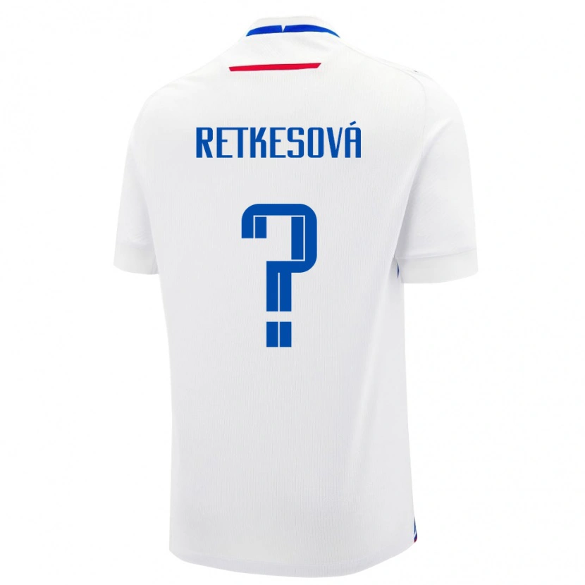 Danxen Donna Maglia Slovacchia Laura Retkesová #0 Bianco Kit Gara Away 24-26 Maglietta