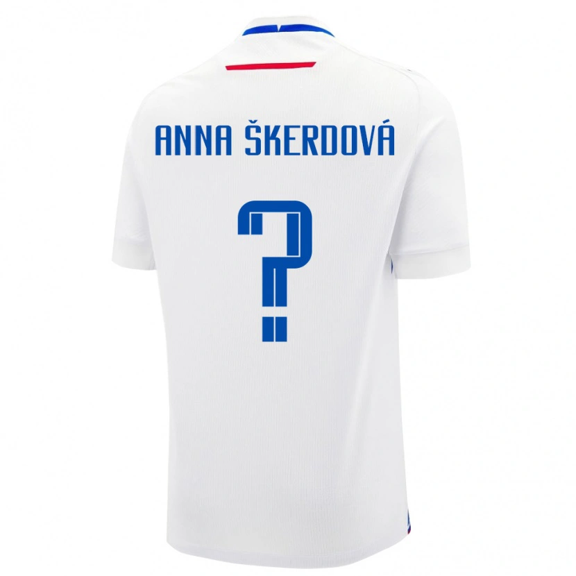 Danxen Donna Maglia Slovacchia Sofia Anna Škerdová #0 Bianco Kit Gara Away 24-26 Maglietta