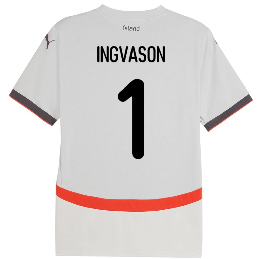 Danxen Donna Maglia Islanda Sigurdur Ingvason #1 Bianco Kit Gara Away 24-26 Maglietta