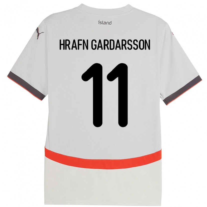 Danxen Donna Maglia Islanda Bjarki Hrafn Gardarsson #11 Bianco Kit Gara Away 24-26 Maglietta