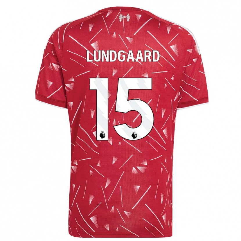 Danxen Donna Maglia Sofie Lundgaard #15 Bianco Rosso Kit Gara Home 2026/27 Maglietta