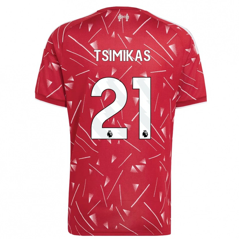 Danxen Donna Maglia Konstantinos Tsimikas #21 Bianco Rosso Kit Gara Home 2026/27 Maglietta