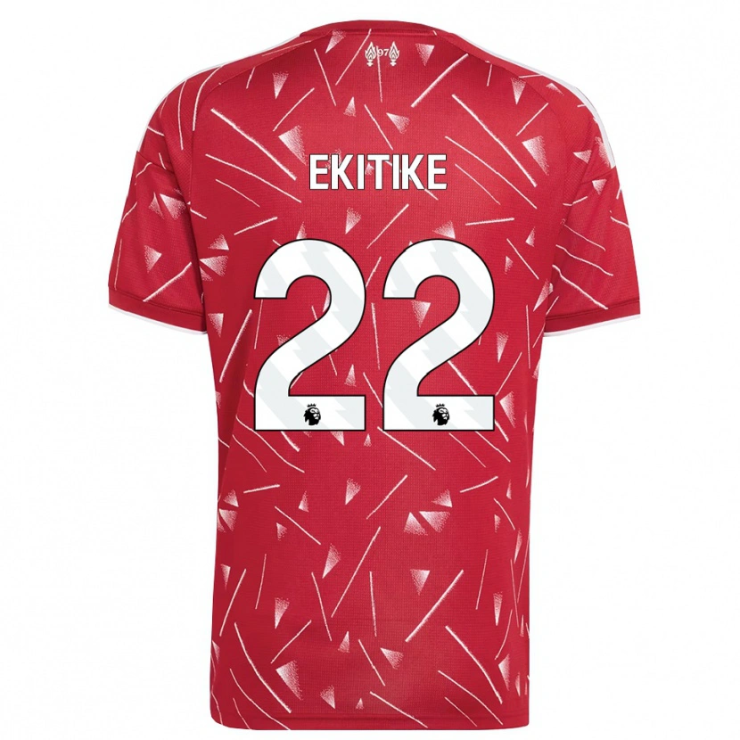 Danxen Donna Maglia Hugo Ekitiké #22 Bianco Rosso Kit Gara Home 2026/27 Maglietta