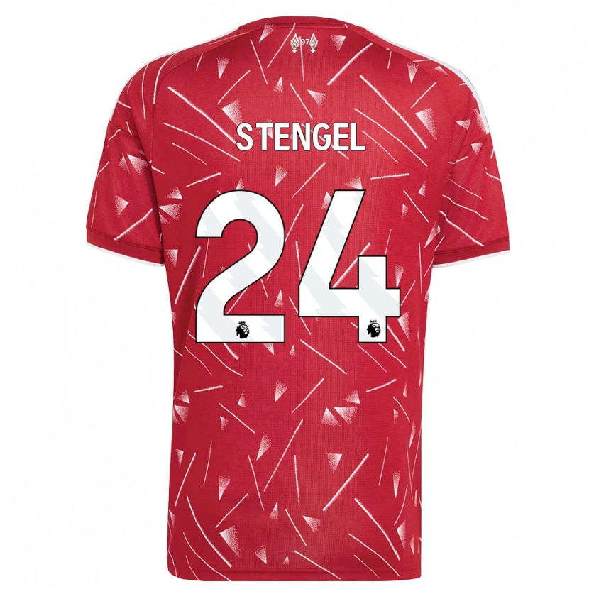 Danxen Donna Maglia Katie Stengel #24 Bianco Rosso Kit Gara Home 2026/27 Maglietta