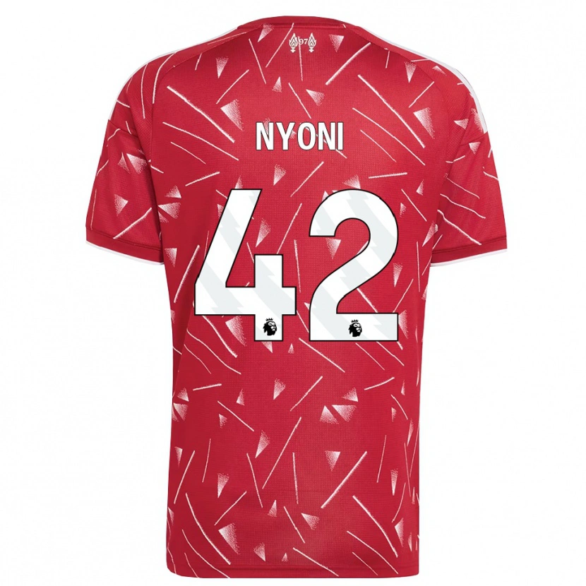 Danxen Donna Maglia Trey Nyoni #42 Bianco Rosso Kit Gara Home 2026/27 Maglietta