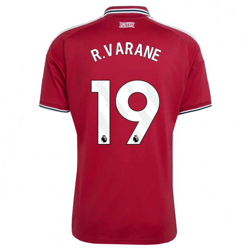 Danxen Donna Maglia Raphael Varane #19 Rosso Giallo Bianco Kit Gara Home 2026/27 Maglietta