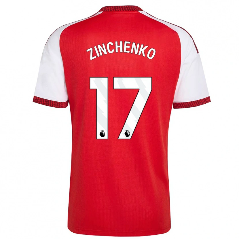 Danxen Donna Maglia Oleksandr Zinchenko #17 Rosso Bianco Nero Kit Gara Home 2026/27 Maglietta