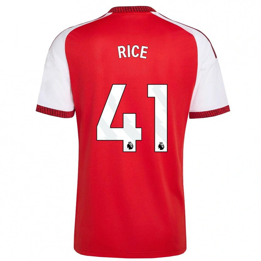 Danxen Donna Maglia Declan Rice #41 Rosso Bianco Nero Kit Gara Home 2026/27 Maglietta