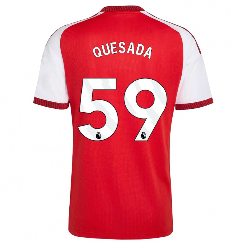Danxen Donna Maglia Elián Quesada #59 Rosso Bianco Nero Kit Gara Home 2026/27 Maglietta