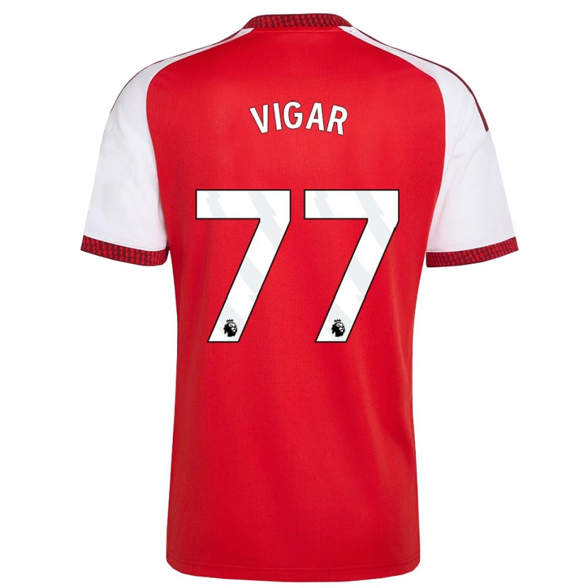 Danxen Donna Maglia Billy Vigar #77 Rosso Bianco Nero Kit Gara Home 2026/27 Maglietta
