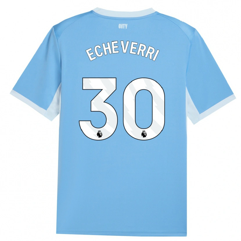 Danxen Donna Maglia Claudio Echeverri #30 Azzurro Chiaro Bianco Kit Gara Home 2026/27 Maglietta