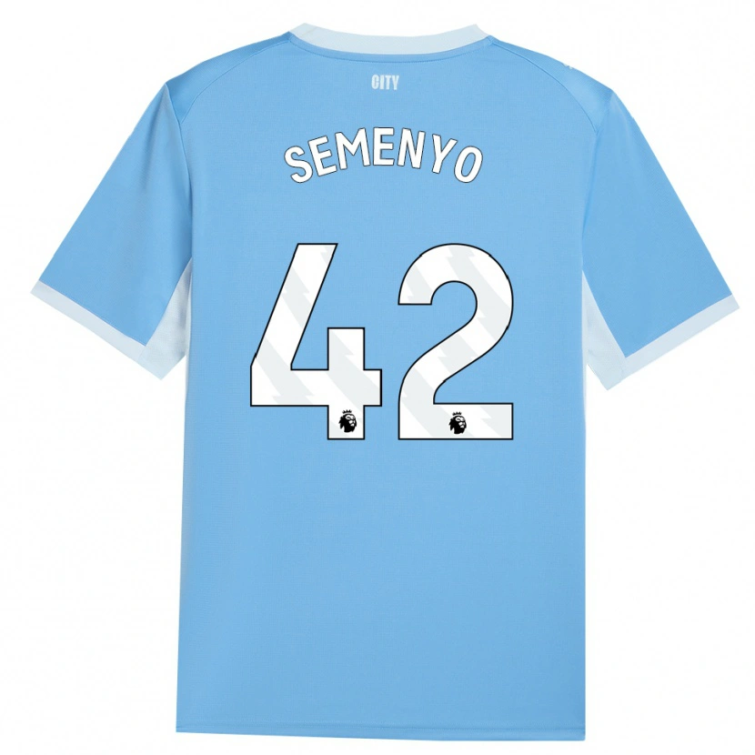 Danxen Donna Maglia Antoine Semenyo #42 Azzurro Chiaro Bianco Kit Gara Home 2026/27 Maglietta